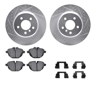 R1 Concepts WGSH1-31103 eLINE Rotor - Drilled & Slotted - Silver W/ Performance Pads
